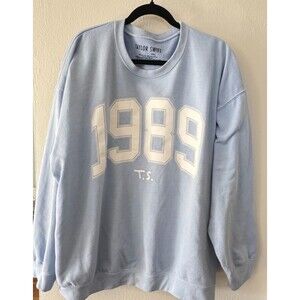 Taylor Swift 1989 Baby Blue Sweatshirt Women Plus 2XL Relaxed  Cozy Concert